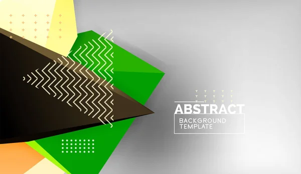 Diseño de fondo geométrico triángulo 3d, plantilla de póster moderno — Vector de stock