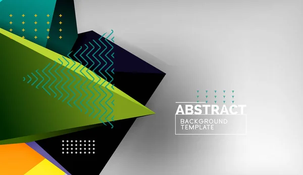 Abstrakte Farbdreiecke geometrischer Hintergrund. Mosaik dreieckig Low-Poly-Stil — Stockvektor