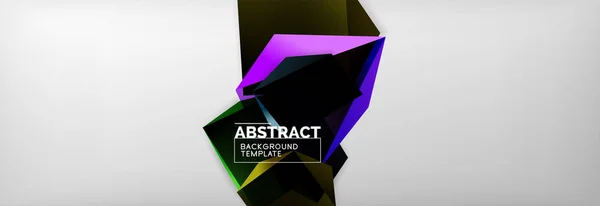 Dark 3d triangulaire basse poly formes fond abstrait — Image vectorielle