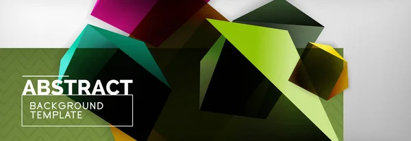 Forma geométrica triangular 3d composición, fondo abstracto — Vector de stock