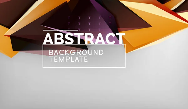 3D geometrische dreieckige Formen abstrakten Hintergrund, Farbdreiecke Komposition auf grauem Hintergrund, Business-oder hallo-tech-konzeptionelle Tapete — Stockvektor