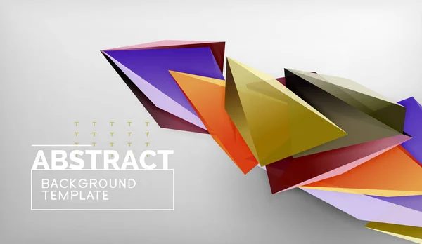 3D trójkąt tło geometrycznych konstrukcji, nowoczesny plakat szablon — Wektor stockowy