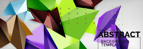 Mosaico triangular 3d formas composición, fondo moderno geométrico. Diseño de triángulos y polígonos — Vector de stock