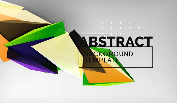 3d triangle geometric background design, modern poster template — Stock Vector