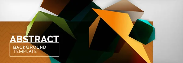 Dreieckige 3D geometrische Formen Komposition, abstrakter Hintergrund — Stockvektor