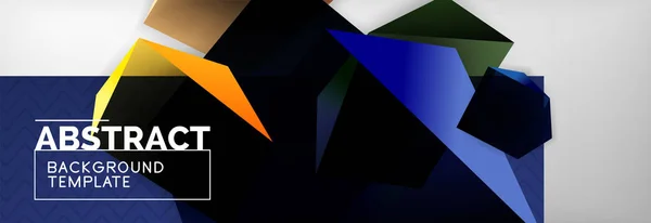 Trojúhelníková 3d geometrické tvary kompozice, abstraktní pozadí — Stockový vektor