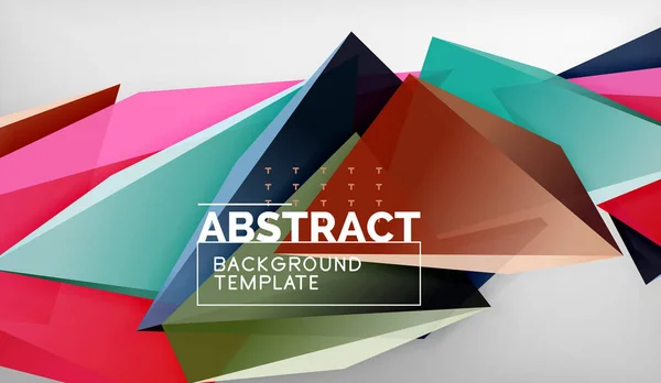3D geometrische dreieckige Formen abstrakten Hintergrund, Farbdreiecke Komposition auf grauem Hintergrund, Business-oder hallo-tech-konzeptionelle Tapete — Stockvektor
