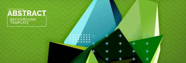 3D triangulära former geometrisk bakgrund. Origami stil mönster med triangel former för dekorativa design. Affisch design. Line design. Moderna presentationsmall — Stock vektor