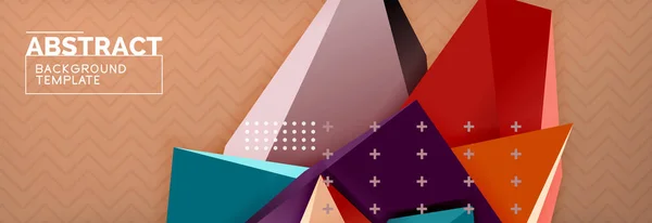 Wektor 3d trójkątne kształty streszczenie tło, origami futurystyczny szablon z linią — Wektor stockowy