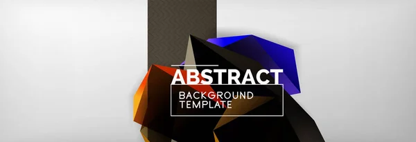 Dark 3d triangular low poly shapes abstract background — Stock Vector