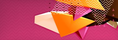 3D üçgen şekiller geometrik arka plan. Origami tarzı desen çizdirmek şekillerle dekoratif tasarım için. Afiş tasarımı. İçini kaplamak çizmek. Modern sunum şablonu