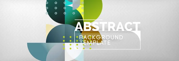 Fondo abstracto, composición geométrica, círculos dinámicos y formas redondas plantilla de diseño — Vector de stock