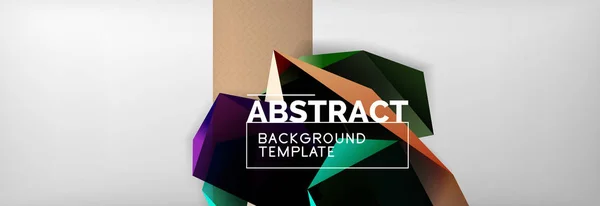 Trojúhelníková 3d geometrické tvary kompozice, abstraktní pozadí — Stockový vektor