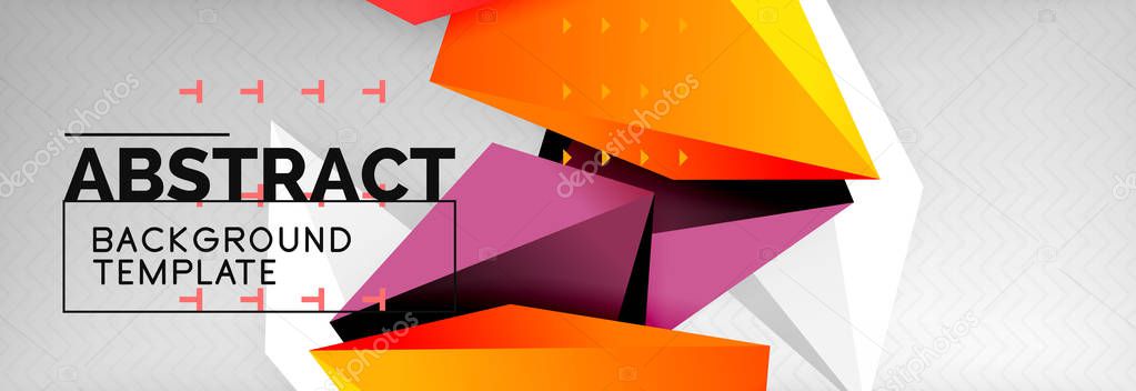 3d polygonal shape geometric background, triangular modern abstract composition