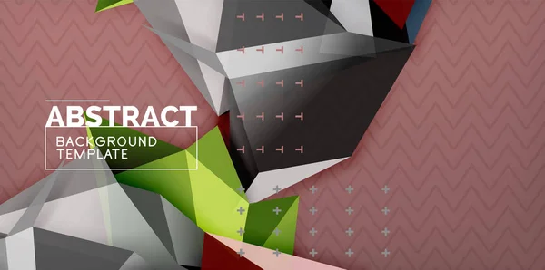 Vektor dreieckig 3D geometrische Formen Hintergrund, modernes Plakatdesign — Stockvektor