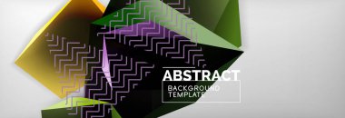 Koyu renkli geometrik arka plan, 3d şekiller