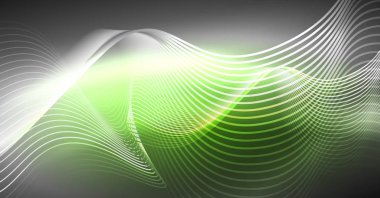 Neon satırları dalga geçmiş. Soyut Kompozisyon