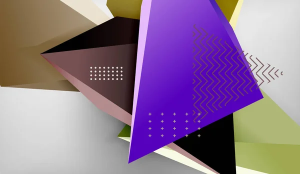 Diseño de fondo geométrico triángulo 3d, plantilla de póster moderno — Archivo Imágenes Vectoriales
