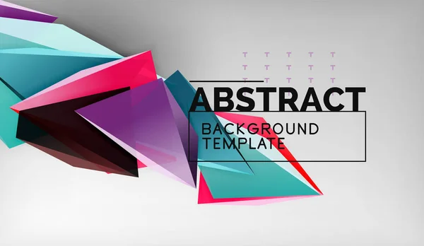 Abstract color triangles geometric background. Mosaic triangular low poly style — Stock Vector