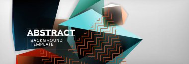 Üçgen 3d geometrik şekiller kompozisyon, arka plan