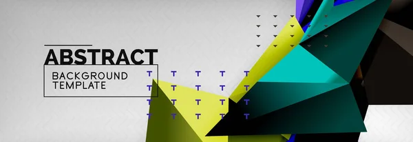 Abstrakter Hintergrund, fliegende Farbe geometrische Dreiecke Komposition auf Grau — Stockvektor