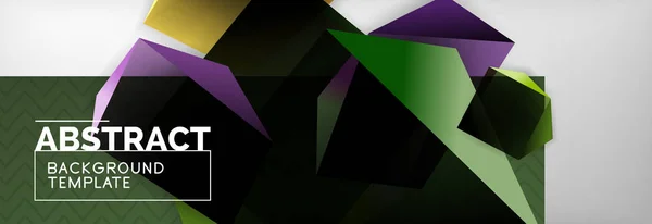 Colore scuro geometrico sfondo astratto, forme 3d — Vettoriale Stock