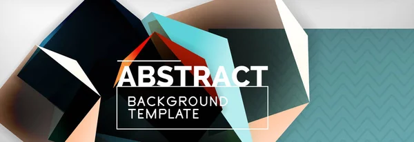 Forma geométrica triangular 3d composición, fondo abstracto — Vector de stock