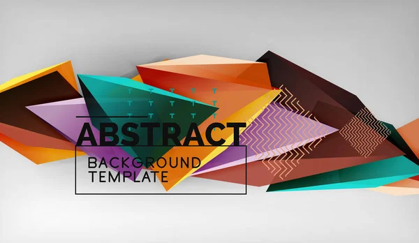 Abstrakte Farbdreiecke geometrischer Hintergrund. Mosaik dreieckig Low-Poly-Stil — Stockvektor