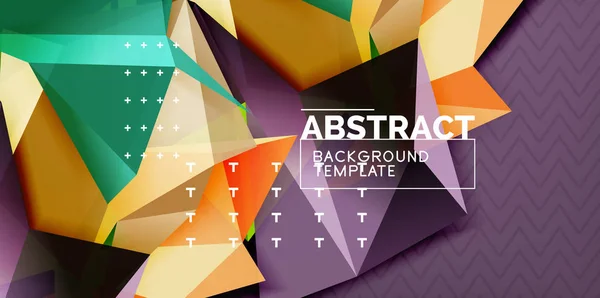 Fondo abstracto geométrico de color, diseño de abstracción mínima con forma de mosaico estilo 3d — Archivo Imágenes Vectoriales