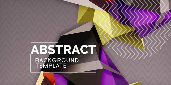 Fondo abstracto geométrico de color, diseño de abstracción mínima con forma de mosaico estilo 3d — Vector de stock