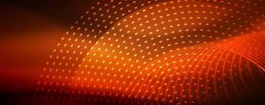 Işık parçacıkları karanlık neon uzayda parlayan, magic kızdırma parlak arka plan