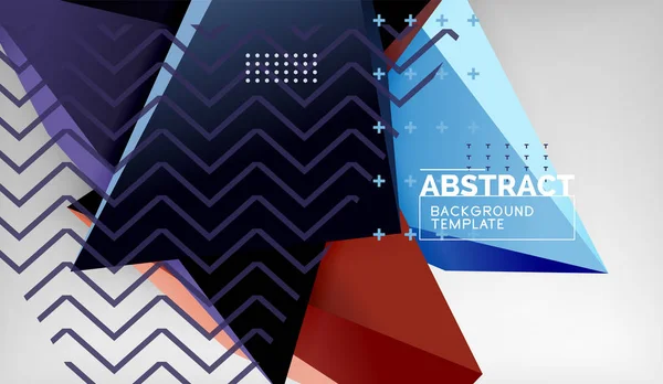 Abstrakte Farbdreiecke geometrischer Hintergrund. Mosaik dreieckig Low-Poly-Stil — Stockvektor