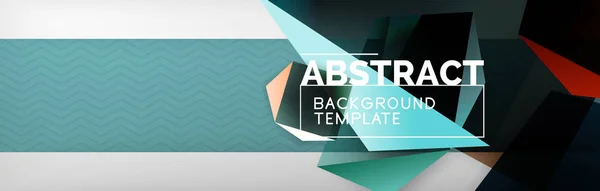 Driehoekige 3d geometrische vormen samenstelling, abstracte achtergrond — Stockvector