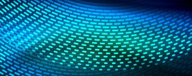 Işık parçacıkları karanlık neon uzayda parlayan, magic kızdırma parlak arka plan