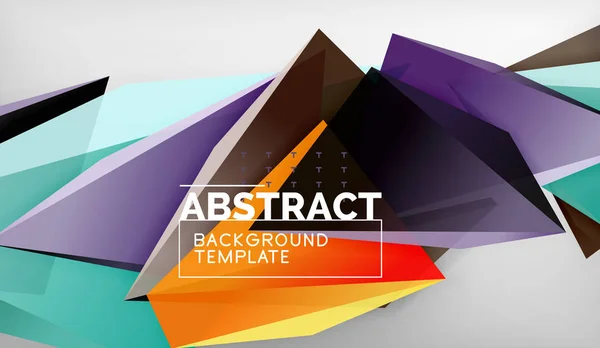 Abstraktní barevné trojúhelníky geometrické pozadí. Mozaika trojúhelníkový nízký poly styl — Stockový vektor