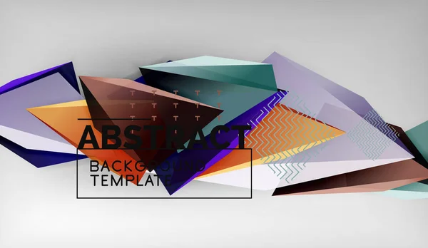 3D σχέδιο γεωμετρικό υπόβαθρο τρίγωνο, πρότυπο σύγχρονης αφίσα — Διανυσματικό Αρχείο