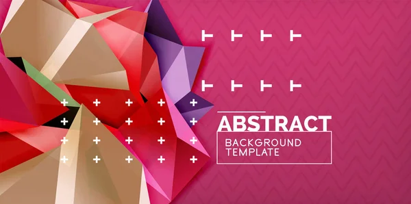 Low poly design 3d triangular shape background, mosaic abstract design template — Stock Vector