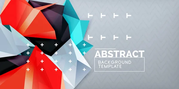 Färg geometriska abstrakt bakgrund, minimal abstraktion design med mosaik stil 3d-formen — Stock vektor