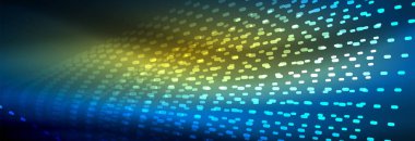 Işık parçacıkları karanlık neon uzayda parlayan, magic kızdırma parlak arka plan