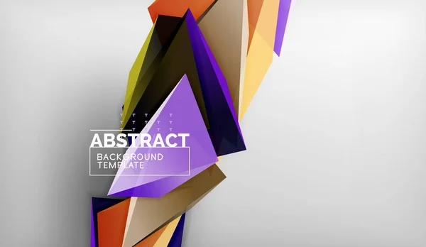 3D üçgen geometrik arka plan tasarımı, modern poster şablonu — Stok Vektör