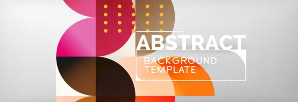 Fondo abstracto, composición geométrica, círculos dinámicos y formas redondas plantilla de diseño — Archivo Imágenes Vectoriales