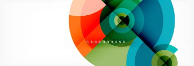 En az geometrik daireler ve üçgenler soyut arka plan, techno modern tasarım, poster şablonu, vektör tasarımı