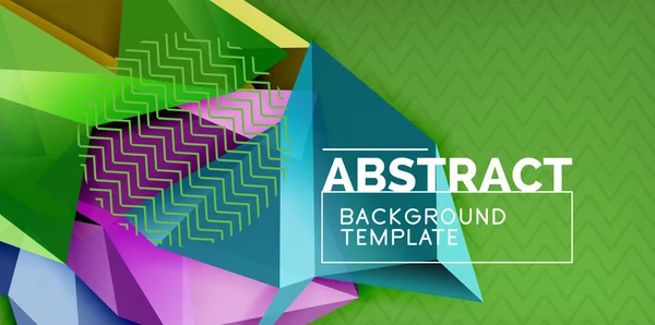 Low-Poly-Design 3D dreieckige Form Hintergrund, Mosaik abstrakte Design-Vorlage — Stockvektor