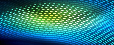 Işık parçacıkları karanlık neon uzayda parlayan, magic kızdırma parlak arka plan