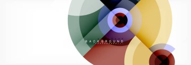 En az geometrik daireler ve üçgenler soyut arka plan, techno modern tasarımı, afişi şablonu