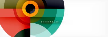 En az geometrik daireler ve üçgenler soyut arka plan, techno modern tasarımı, afişi şablonu