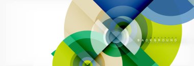 En az geometrik daireler ve üçgenler soyut arka plan, techno modern tasarımı, afişi şablonu