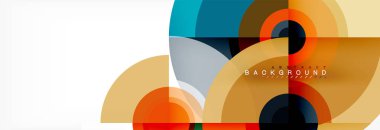 Daire geometrik kompozisyon arka plan tasarımı, kapak, şablon, broşür, el ilanı. Vektör