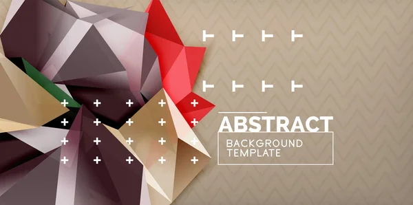 Farbe geometrische abstrakte Hintergrund, minimale Abstraktion Design mit Mosaik-Stil 3D-Form — Stockvektor