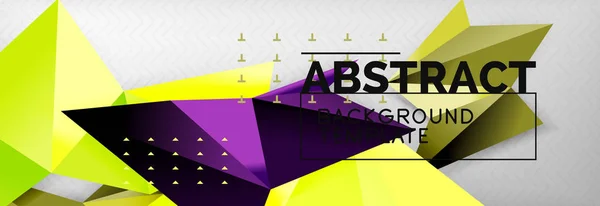 Fondo abstracto, composición de triángulos geométricos de color volador sobre gris — Vector de stock